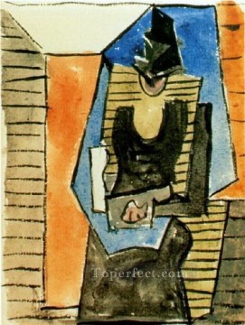 Mujer sentada con sombrero plano cubista de 1945 Pablo Picasso Pinturas al óleo